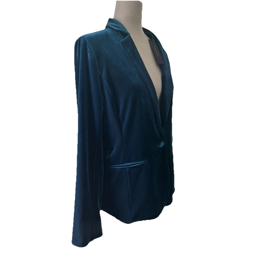 TAHARI Jewel Tone Velvet Blazer Jacket Whimsigoth Dark Romantic Victorian Large - Picture 6 of 9